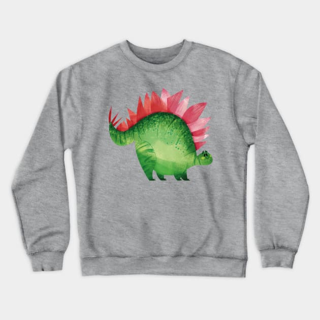 Happy Stegosaurus Dinosaur Crewneck Sweatshirt by Geeksarecool